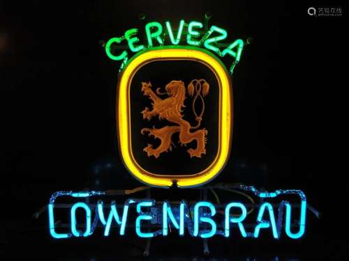 Neon sign LÃ¶wenbrau beer