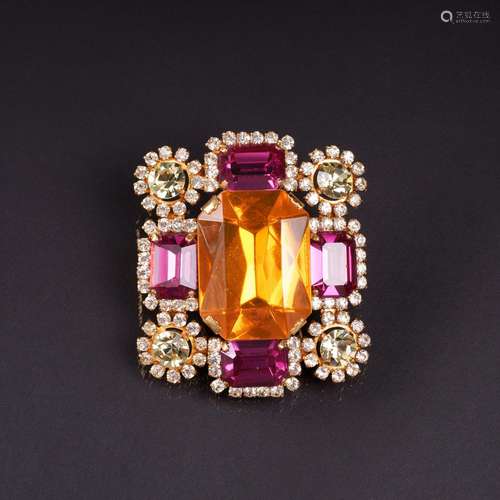 Chanel A Large Crystal Brooch.