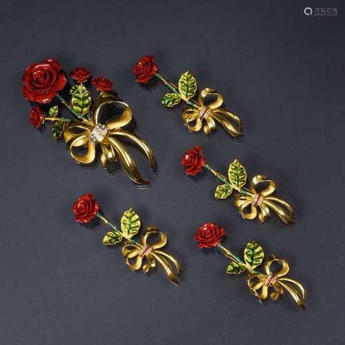 Dolce & Gabbana A Set of 5 Jewellery Pieces 'Roses&...