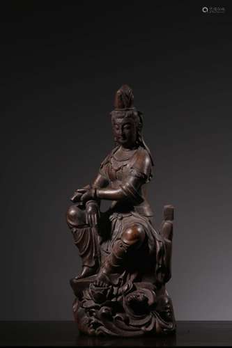 Chinese Bamboo Carved Guanyin