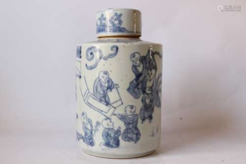 Chinese Blue and White Porcelain Cover Tea Candy