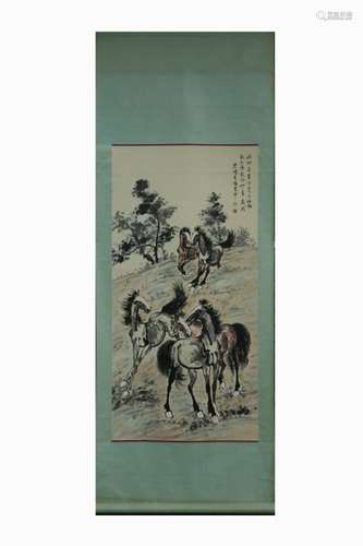 Chinese Ink Color Scroll Painting