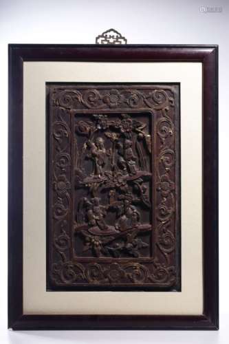 Chinese Carved Gilt Wood Panel