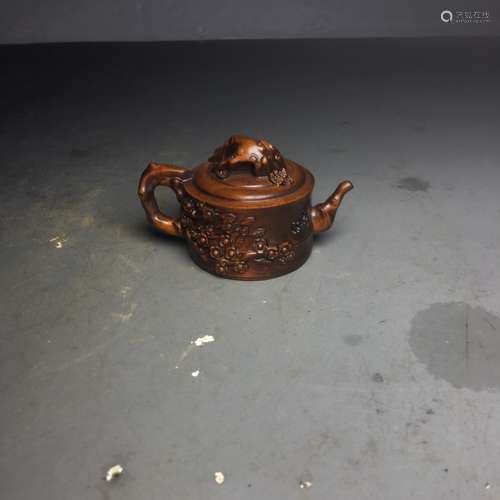 Chinese Huangyang Wood Carved Teapot