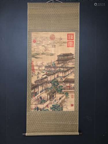 Chinese Ink Color Scroll