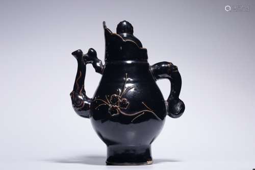 Chinese Jizhou Ware Black Ewer