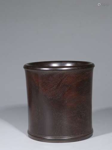 Chinese Hand Carved Zitan Wood Brushpot