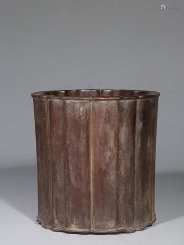 Chinese Zitan Wood Carved Brushpot