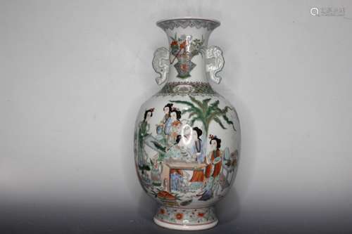 Chinese Famille Rose Porcelain Vase,Mark