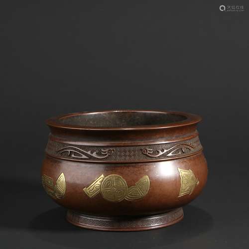 Bronze Gold Gilded Incense Burner ,China