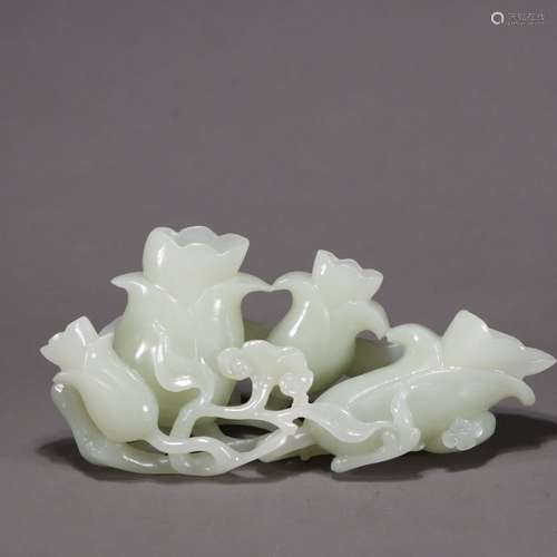 Hetian Jade Flower Holder ,China