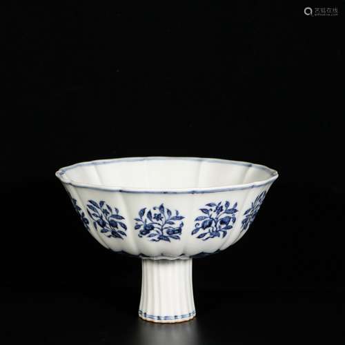 Blue And White Porcelain Stem Cup ,China