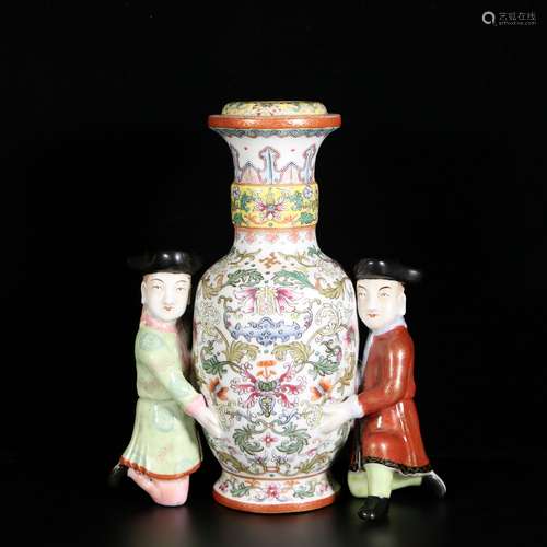 Famille Rose Porcelain Bottle ,China