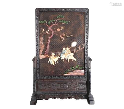 Hardwood Study Room Screen Inlaid With Treasure ,China