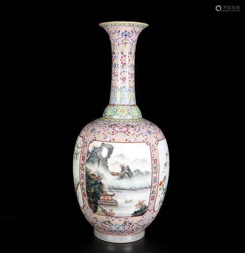 Famille Rose Porcelain Bottle ,China