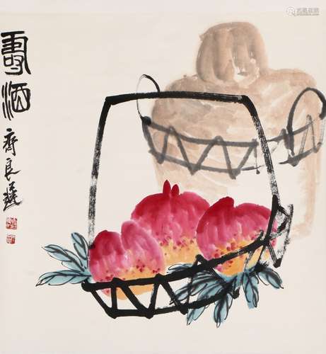 Qi Baoshi - Ink Painting Of Peach ,China