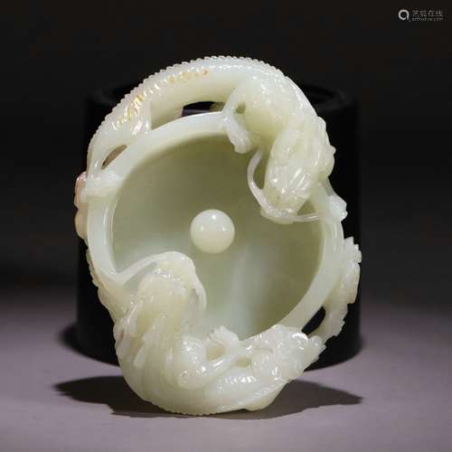 Hetian Jade Double Dragon Washer ,China