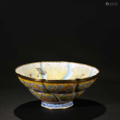 Bronze Enamel Lotus Bowl ,China