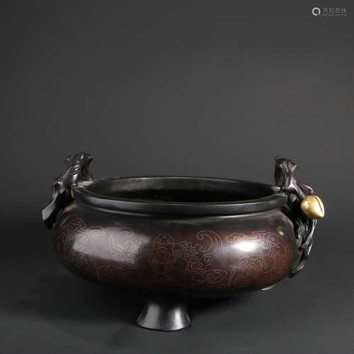 Bronze Silver Painted Incense Burner ,China