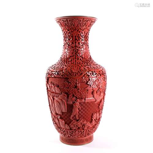 Lacquer Carving Figure Bottle ,China