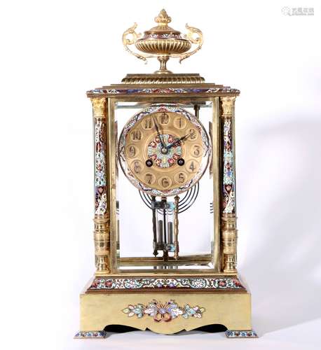 Enamel Gold Gilded Clock