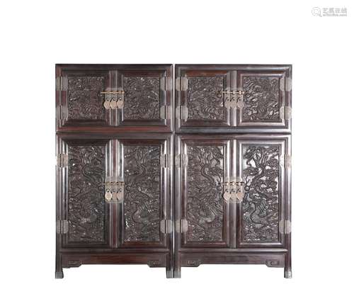 A Pair Of Hardwood Study Room Chests ,China