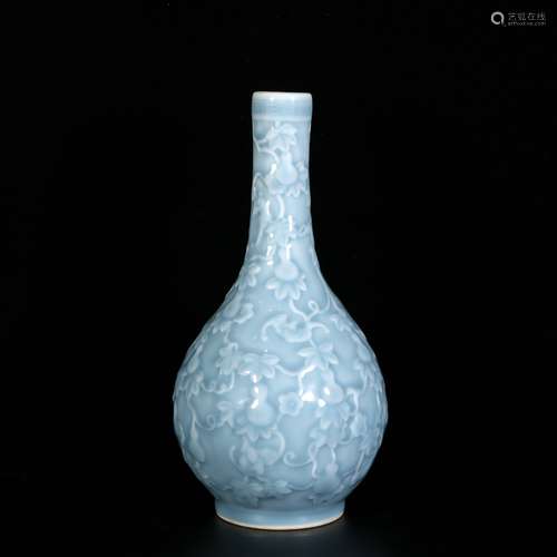 Blue Glazed Porcelain Gourd Bottle ,China