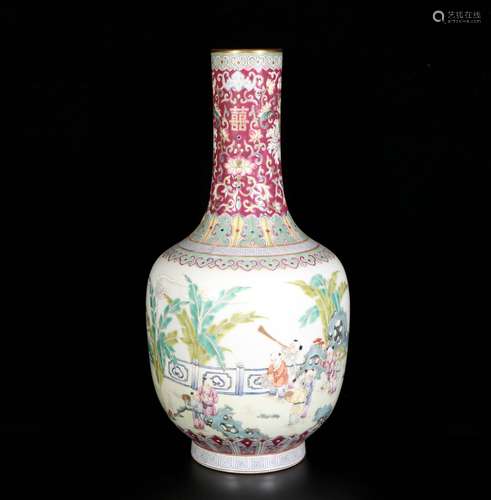 Famille Rose Porcelain Bottle ,China