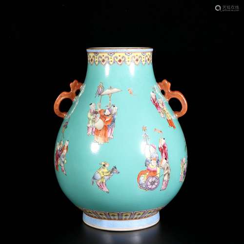 Turquoise Glazed Porcelain Vessel ,China