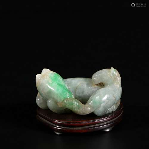 Hard Jade Horse Ornament ,China