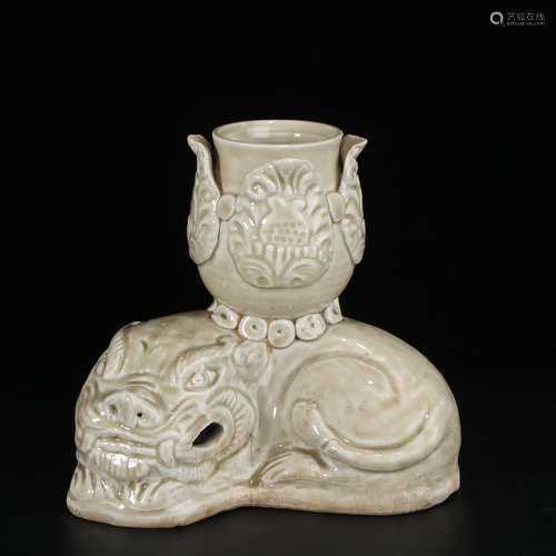 White Glazed Porcelain Animal Shaped Candlesticks ,China