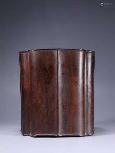 Zitan Rosewood Woodcarving Brush Pot ,China