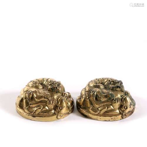 Bronze Gold Gilded Paperweight ,China