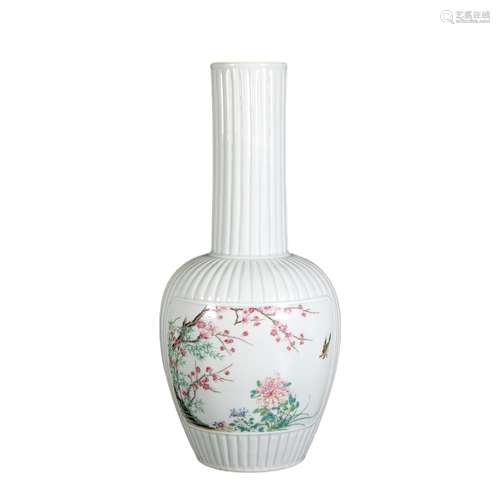 Green Glazed Famille Rose Porcelain Bottle ,China