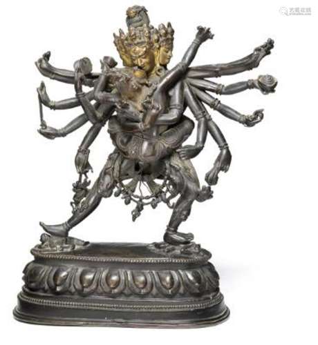 A Sino-Tibetan bronze figure of Chakrasamvara with consort V...