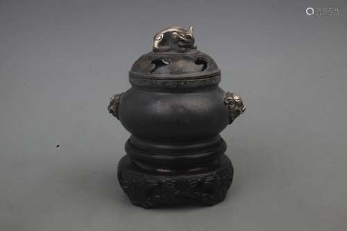 RARE ANIMAL TOP BRONZE CENSER