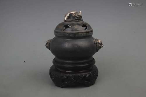 RARE ANIMAL TOP BRONZE CENSER