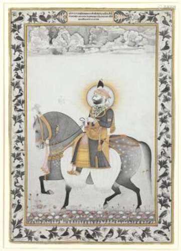 Parasuram, Udaipur: An equestrian portrait of Maharane Sarup...