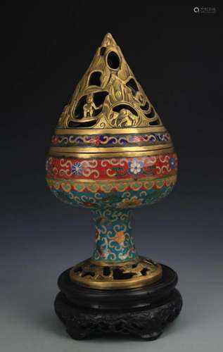 RARE BRONZE CLOISONNE ENAMEL AROMATHERAPY