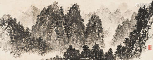 颜地（1920-1979） 层峦叠嶂 水墨纸本 立轴