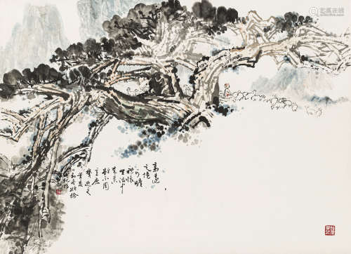 王颂馀（1910-2005） 1983年 作 高远之境 设色纸本 立轴