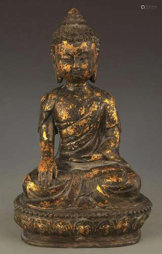 TIBETAN BUDDHISM BRONZE AKSHOBHYA BUDDHA