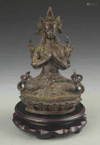 A BRONZE VAJRADHARA STATUE