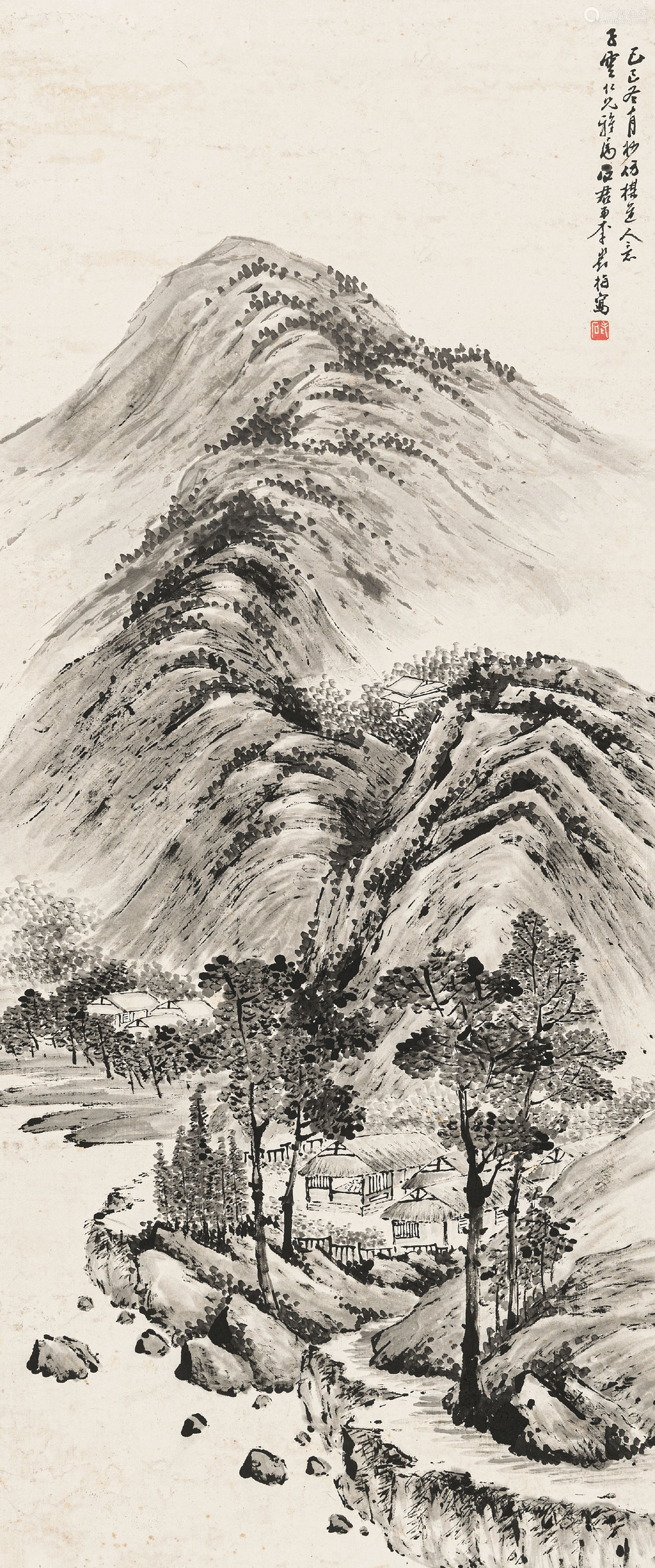 李石君18671933山水指画水墨纸本立轴