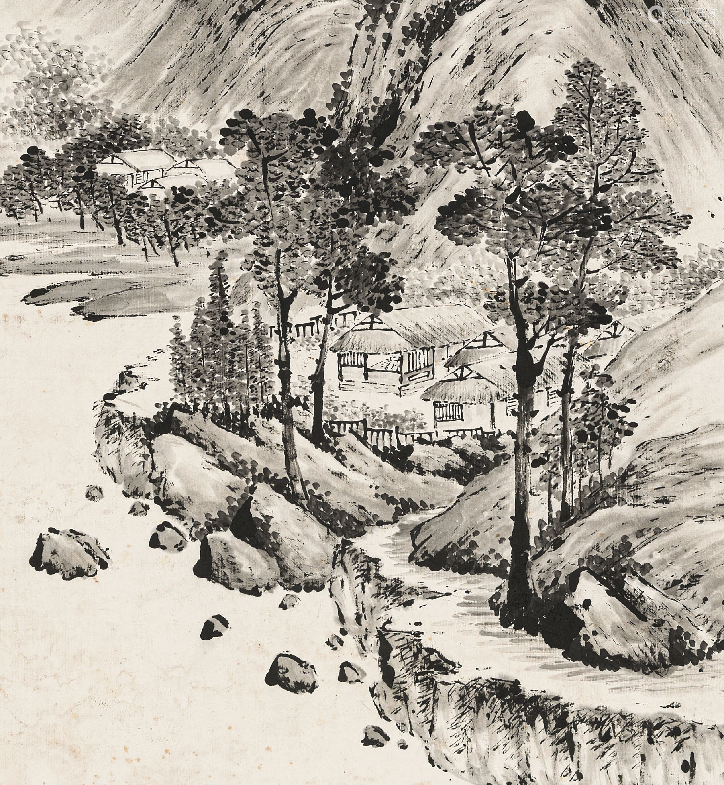 李石君18671933山水指画水墨纸本立轴