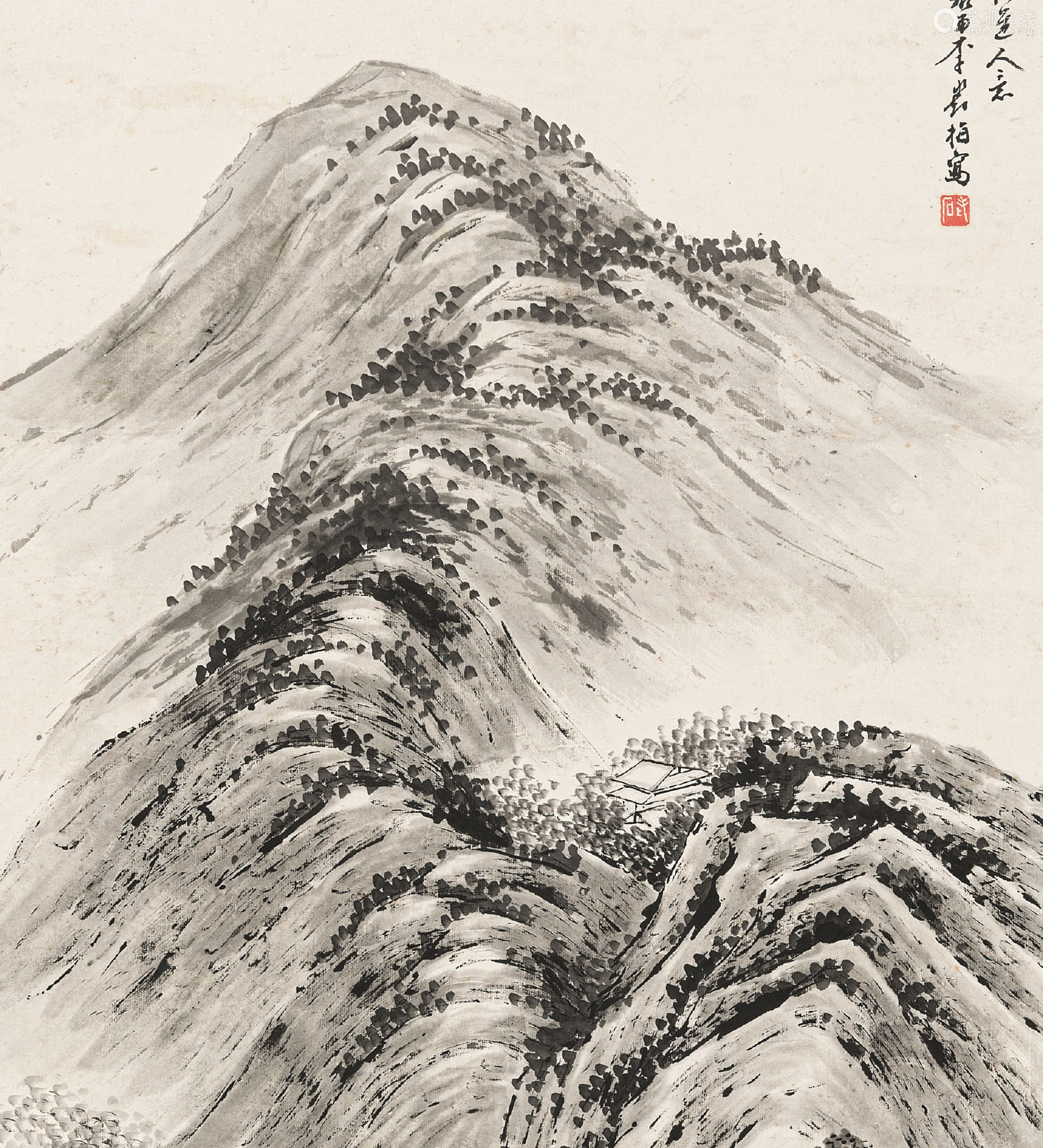 李石君18671933山水指画水墨纸本立轴