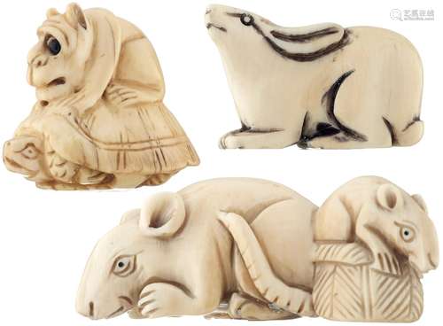 Drei Tier Netsuke