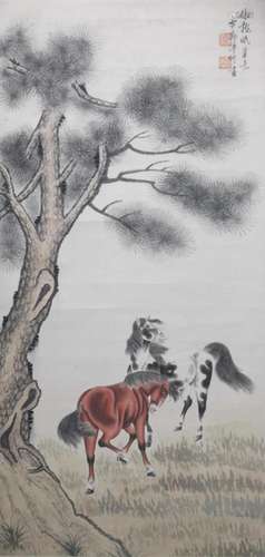 A CHINESE PAINTING ATTRIBUTED TO BO XIN