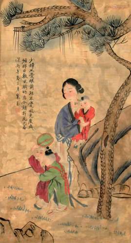 A FINE CHINESE PAINTING ATTRIBUTED TO ZHU YU