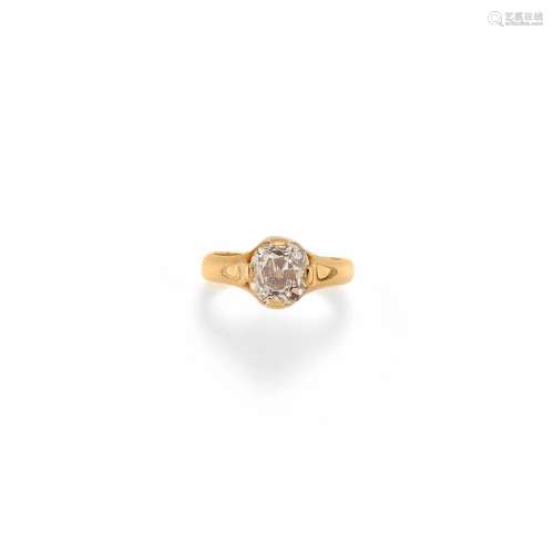 A 18K yellow gold and diamond ring